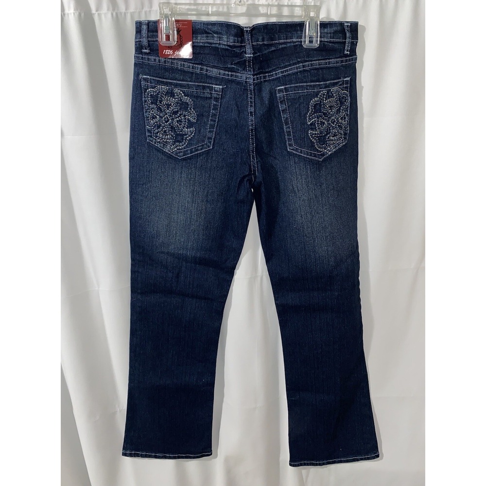 1826 Women Jeans Denim Stretch Embroidery Embellished Back Pockets Sz 14 New Tag